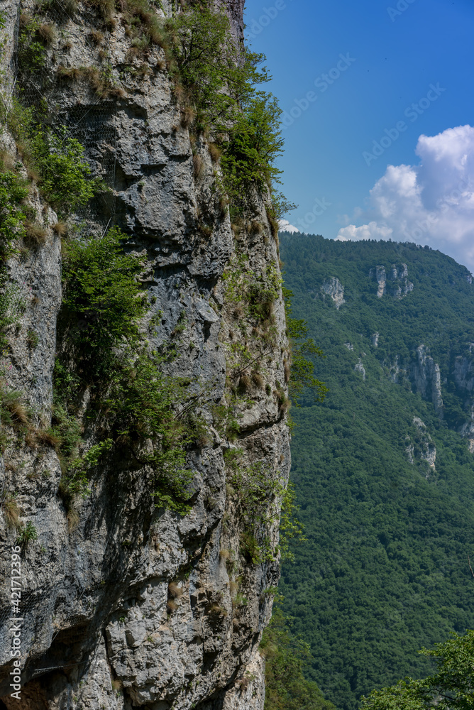 Rock walls in the mountains