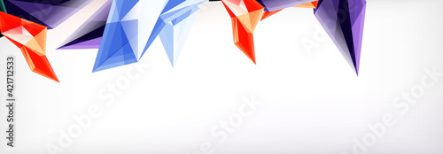 Vector 3d triangles and pyramids abstract background for business or technology presentations, internet posters or web brochure covers