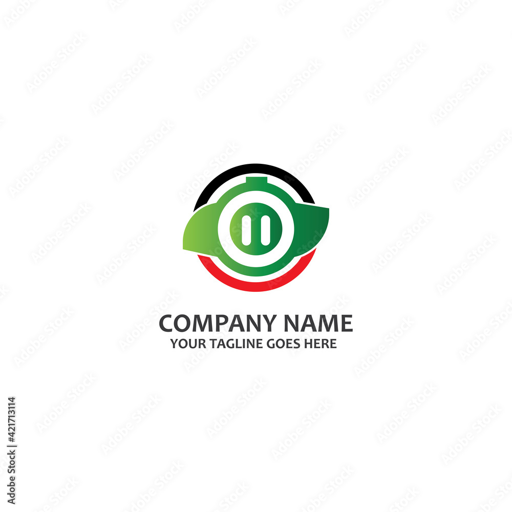 Obraz premium Simple digital clock icon vector logo