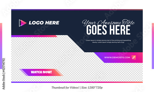 Editable Thumbnail for vidoes and all social platforms usable in your all videos Editable Premium Vector, Customizable Thumbnails fully customizable	
