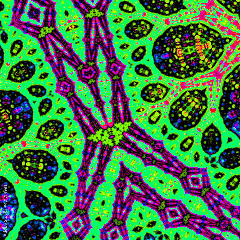 Naklejka premium Colourful Fractal Zoom Psychedelic Fractal Art