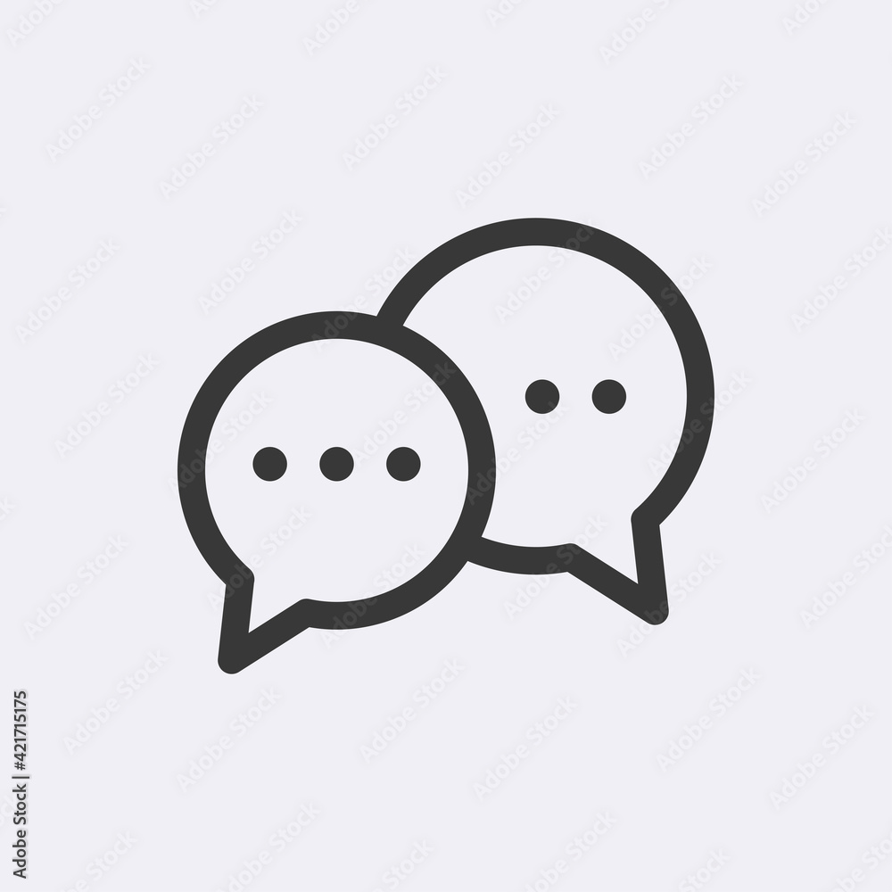 Speech bubbles social media icon isolated on background. Chatting symbol modern, simple, vector, icon for website design, mobile app, ui. Vector Illustration Speech bubbles social media icon isolated on background. Chatting symbol modern, simple, vector, icon for website design, mobile app, ui. Vector Illustration