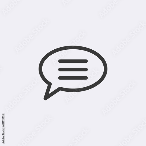Speech bubble social media icon isolated on background. Chat symbol modern, simple, vector, icon for website design, mobile app, ui. Vector Illustration