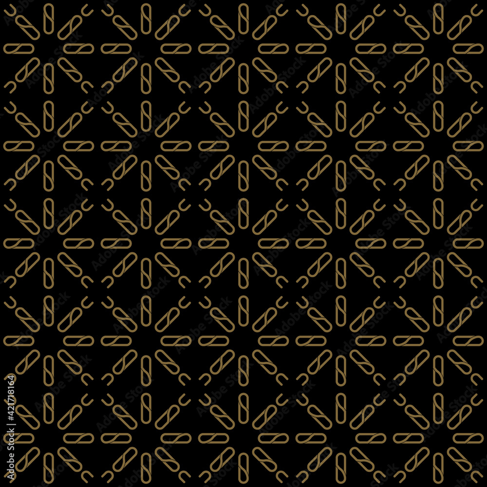 Seamless of polar clips batik pattern. Design regular tile gold on black background. Design print for illustration, texture, textile, wallpaper, background. Seamless of polar clips batik pattern. Design regular tile gold on black background. Design print for illustration, texture, textile, wallpaper, background.