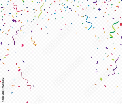 Colorful Confetti celebrations design isolated on transparent background