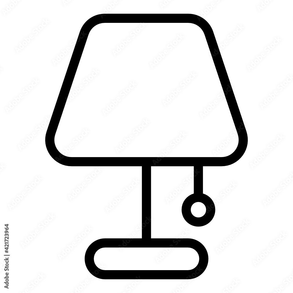 Table lamp icon design line style Table lamp icon design line style