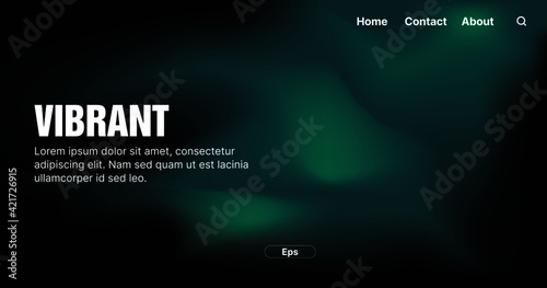 Abstract vibrant gradient background. aura , Skyrim , green gradient , Minimal modern design. Landing page template. Vector illustration .Eps