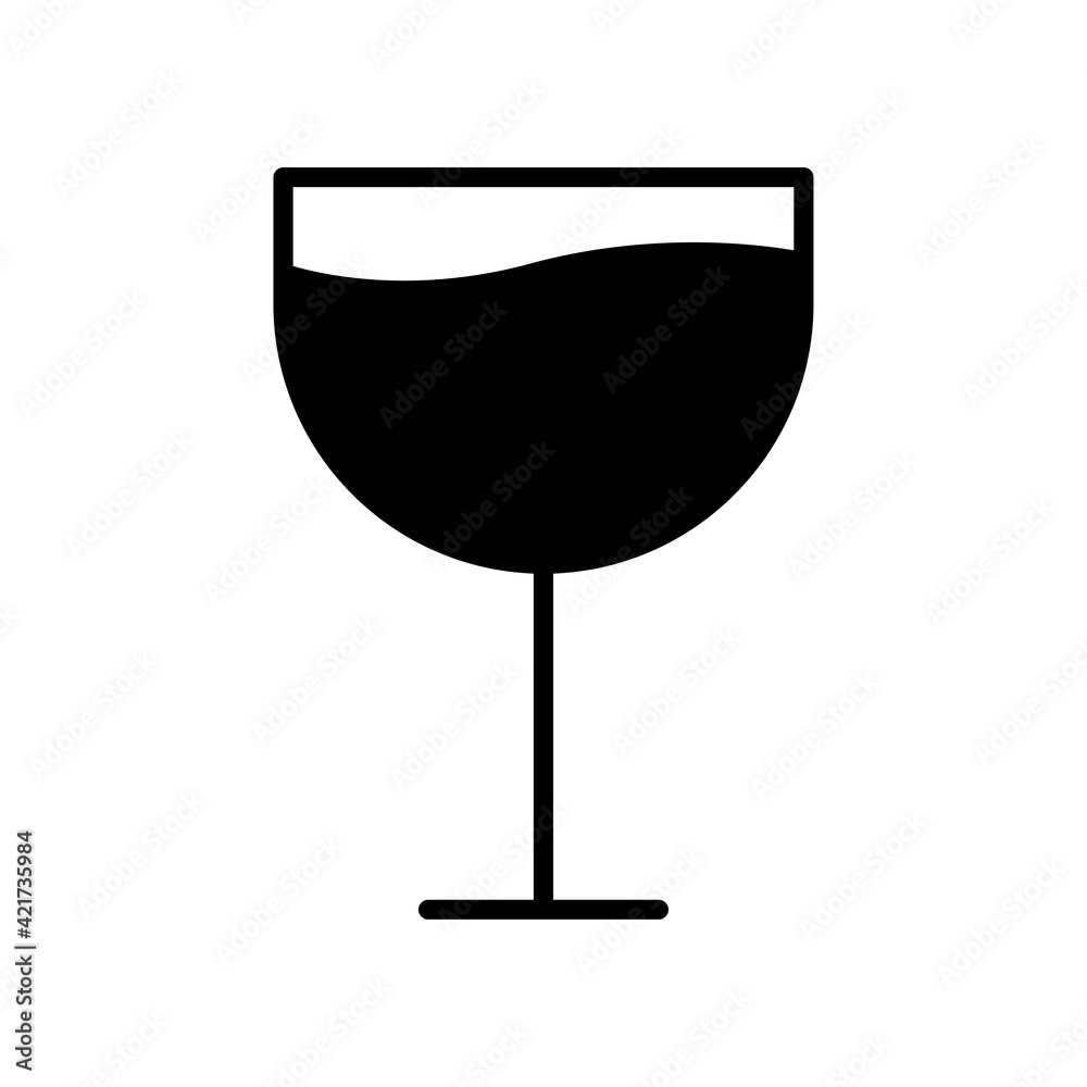 Wine glass icon. Editable stroke. Design template Wine glass icon. Editable stroke. Design template