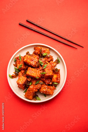 Chilli Paneer is an Indian Chinese cuisine which is a vegetarian version of Chilli Chicken