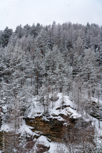 winter day in the snowy Italian Alps