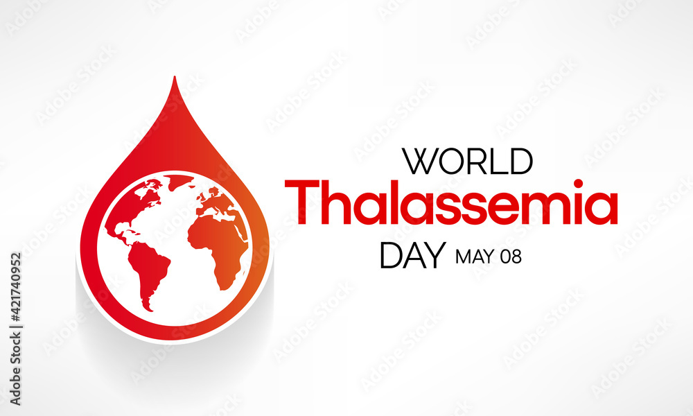 Obraz premium World Thalassemia Day is observed each year on May 8th to commemorate Thalassemia victims and to encourage those who struggle to live with the disease. Vector illustration.