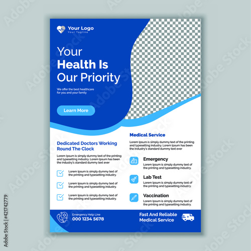 Medical Healthcare Flyer Template | Poster, Leaflet  Brochure for Medical