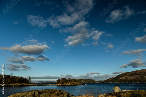 small peninsula on the vaulen bathing area stavanger photo