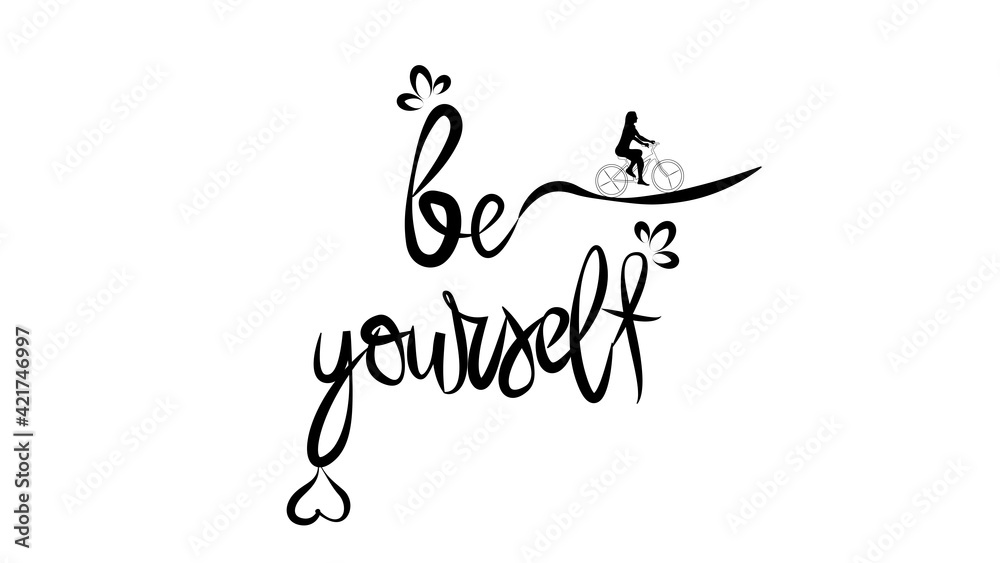 Be yourself quote. Self-care Single word. Modern calligraphy text love yourself Care. Printed design for t-shirt, pin tag, badges, sticker, greeting card, banner. Be yourself quote. Self-care Single word. Modern calligraphy text love yourself Care. Printed design for t-shirt, pin tag, badges, sticker, greeting card, banner.