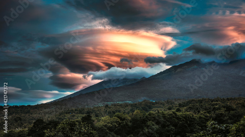 sunset over the mountains