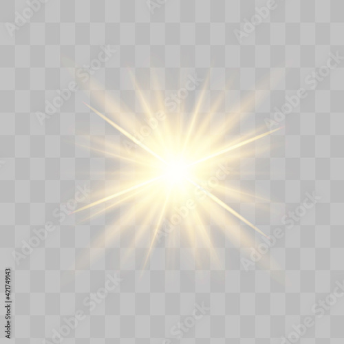Glow isolated yellow light effect  lens flare