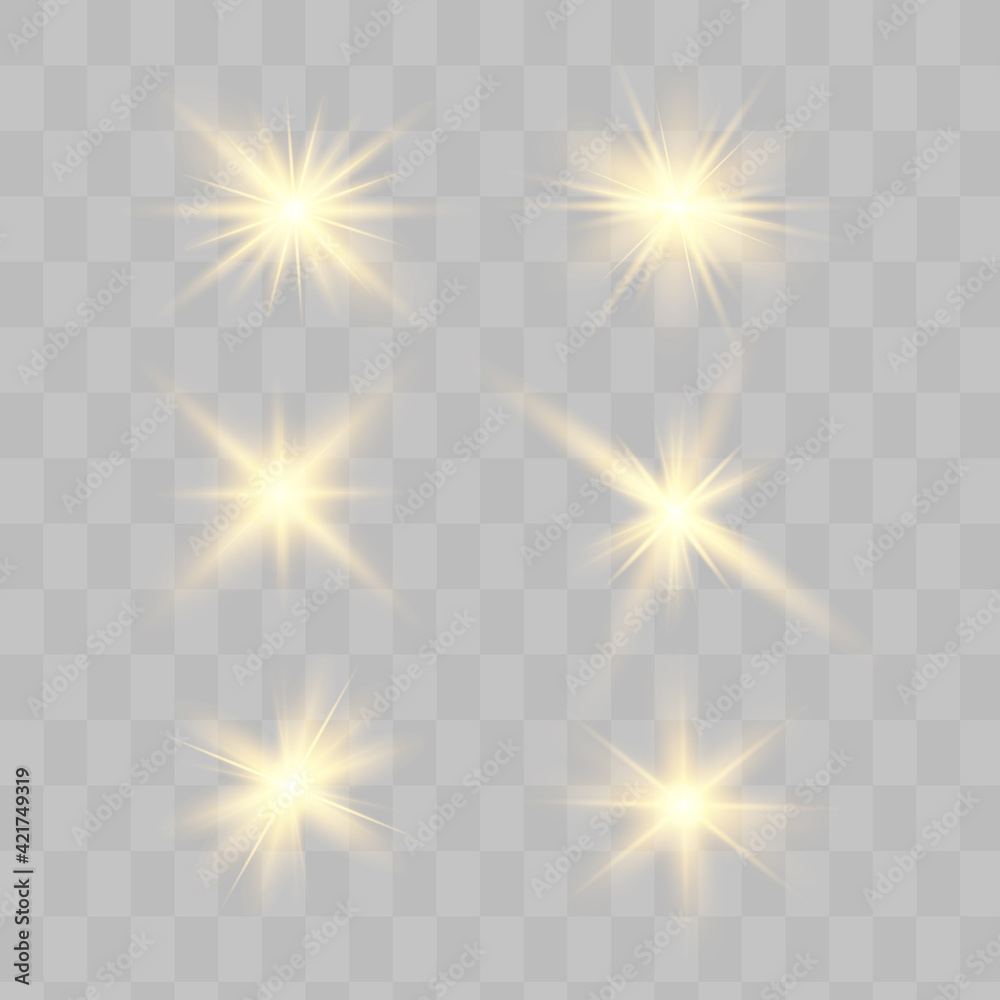 Glow isolated yellow light effect, lens flare
