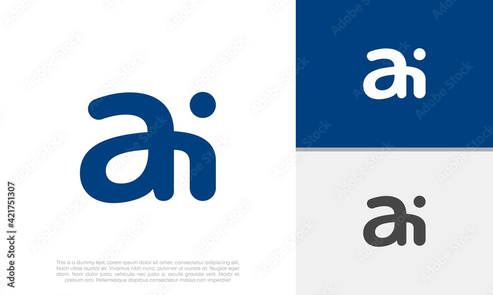 Initials AI logo design. Initial Letter Logo. Technology Logo Design. Initials AI logo design. Initial Letter Logo. Technology Logo Design.