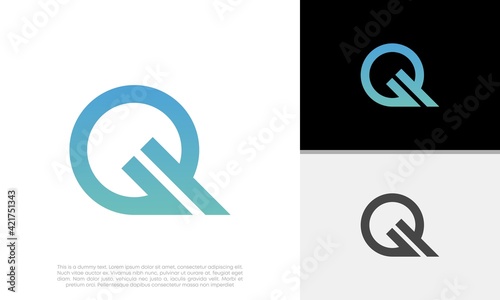 Initials Q logo design. Initial Letter Logo. Technology Logo Design.