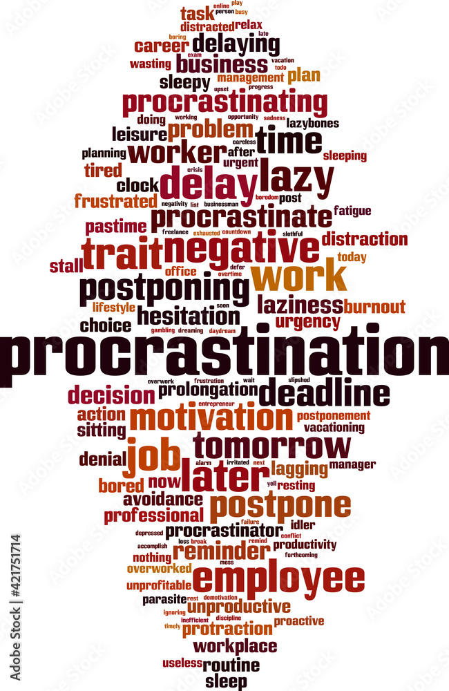 Fototapeta premium Procrastination word cloud