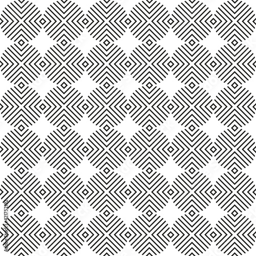 Modern vector abstract seamless geometric pattern with circles, lines and rhombus in retro scandinavian style