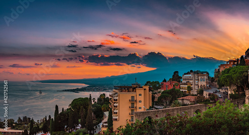Panoramic view of Taormina, Sicily © VanSky