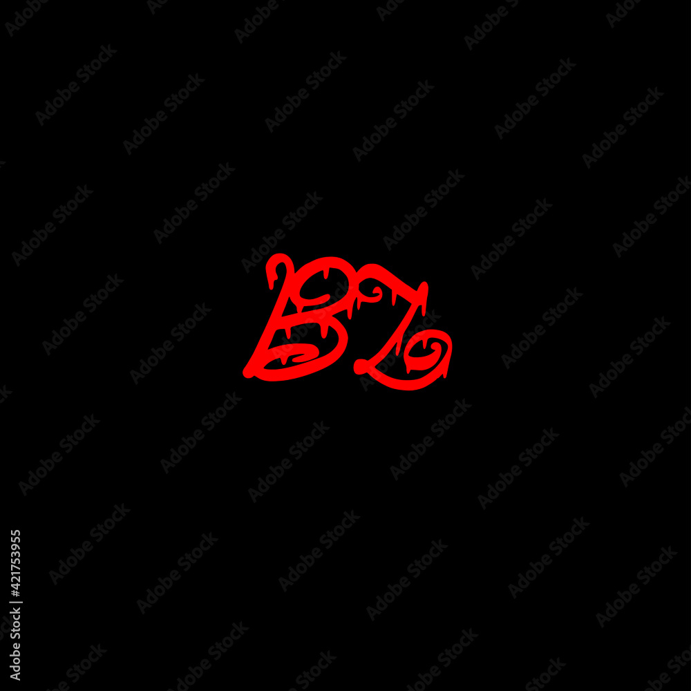 Fototapeta premium Initial BZ handwritten monogram and elegant logo design
