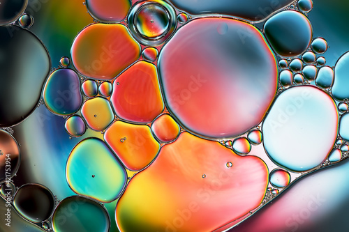 Water bubbles abstract colorful background, water drops macro as natural backgound.