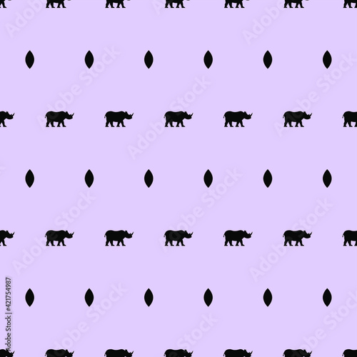 Abstract Seamless Pattern Purple Doodle Animal Rhinoceros eometric Figures Background Vector photo