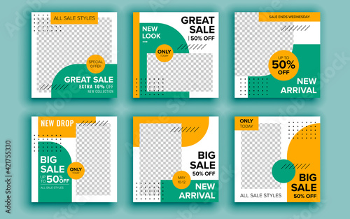 Set of sale banner template design. Vector illustration.