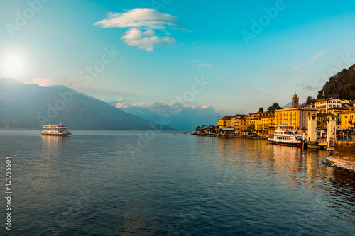 Landscape of Bellagio at sunset hours