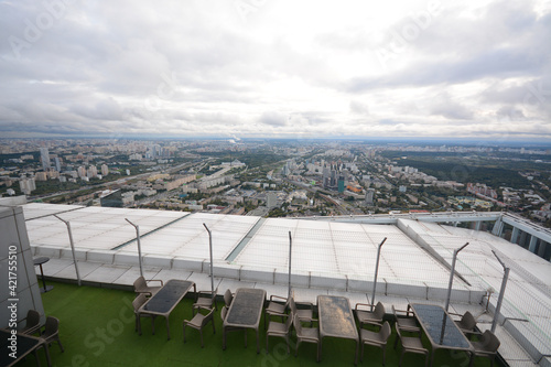 Fotótapéta MOSCOW, RUSSIA - September 28, 2020: Panoramic view of Moscow from observation d