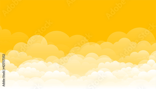 yellow background with clouds design