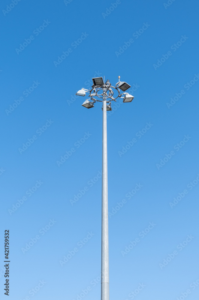 street lamp, lighting equipment, electricity pylon, metal ladder,