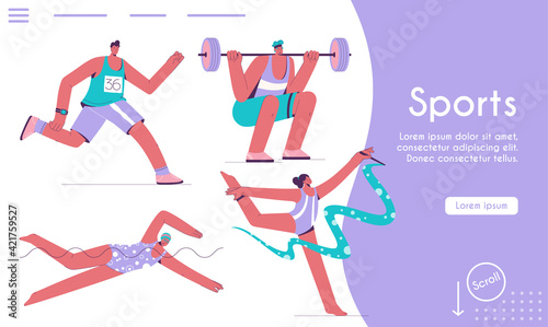Vector landing page of Sports concept