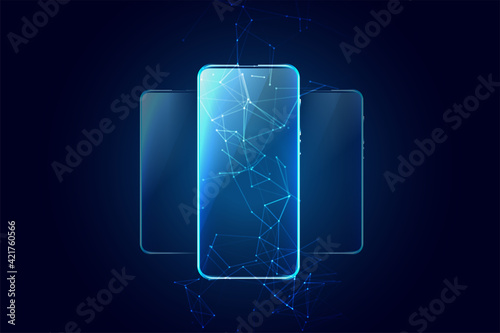 mobile technology background with three phones