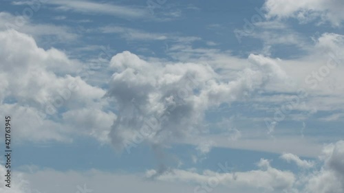 Clouds forming in the blue sky a sunny day, time lapse photo