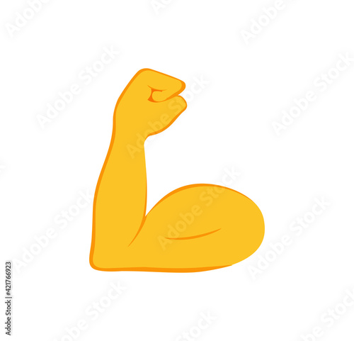 Slika na platnu Biceps vector isolated emoji gesture flat illustration