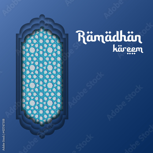 Ramadan Kareem Greeting Card. Ramadhan Mubarak. background Vector illustration