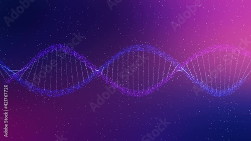 Wallpaper Mural Abstract DNA 3D animation on dark blue background. Hologram blue glowing rotating DNA double helix. Science and medicine concepts. Seamless loopable background. Torontodigital.ca