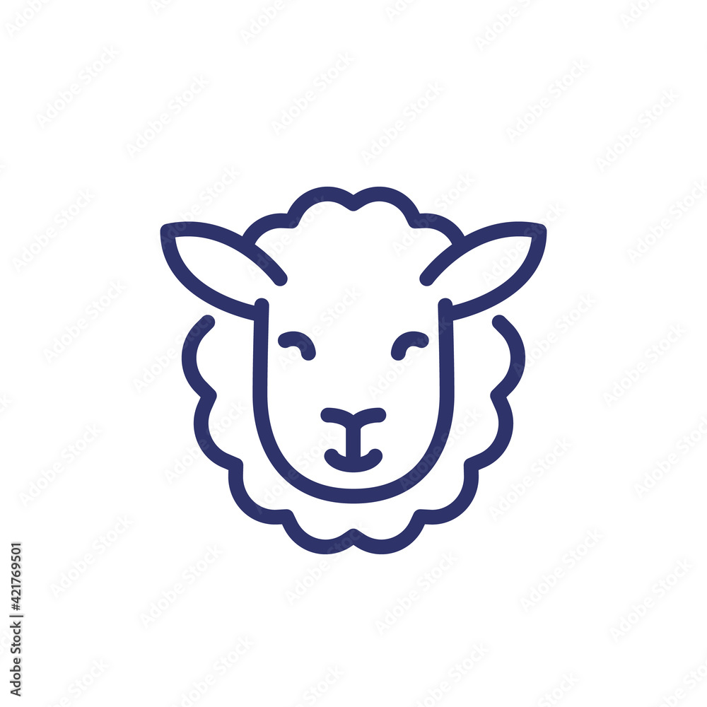 Sheep line icon on white Sheep line icon on white