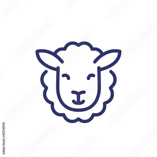 Sheep line icon on white