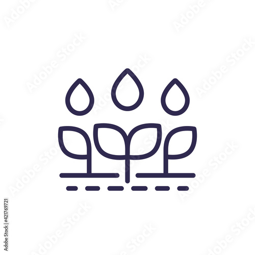 irrigation, watering crops line icon