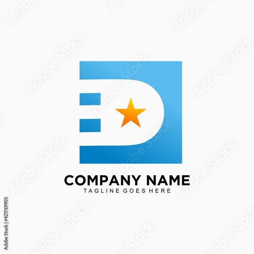 Free Download Letter D initial and star simple design concept - GFXLoad