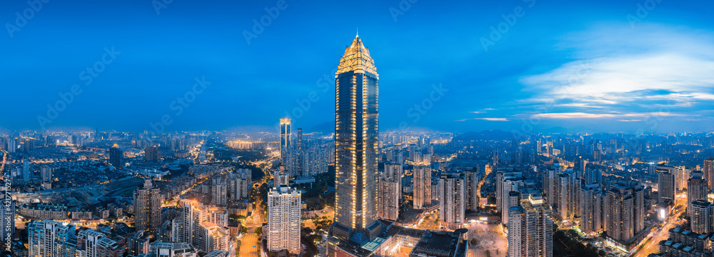 Fototapeta premium Night view of Wenzhou City, Zhejiang Province, China