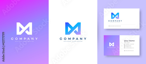 Flat minimal Crown Initial A, MA, and AM Logo With Premium Business Card Design Vector Template for Your Company Business