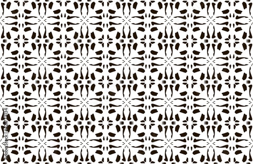 black and white stylized vector ornament for ceramic tiles