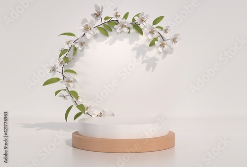 Abstract minimal scene, design for cosmetic or product display podium 3d render. 