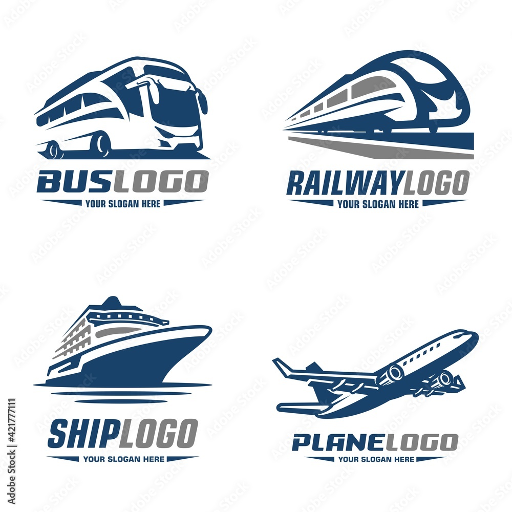 bus train cruise plane logo เวกเตอร์สต็อก | Adobe Stock