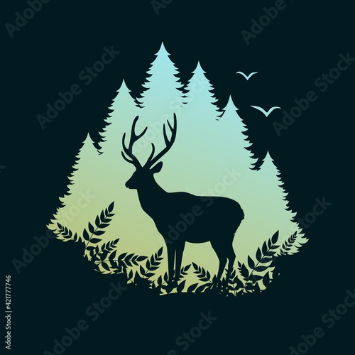 Silhouette of a deer